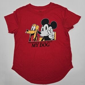 Disney Graphic Red Tee Mikey & Pluto Size XL (15-17)
